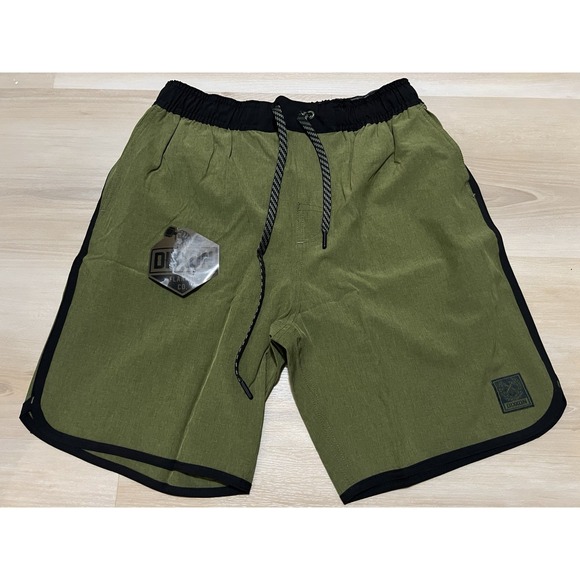 Dixxon Mens Small The Chad OD Green Premium Athletic Drawstring Shorts New - Picture 1 of 8